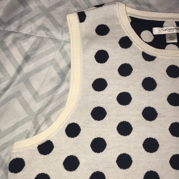 🐼 Liz Claiborne Sleeveless Polka Dot Sweater 🐼 - Picture 5 of 9